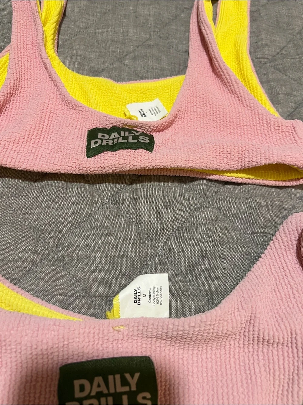 Reversible Pink & Yellow Daily Drills Bikini Set